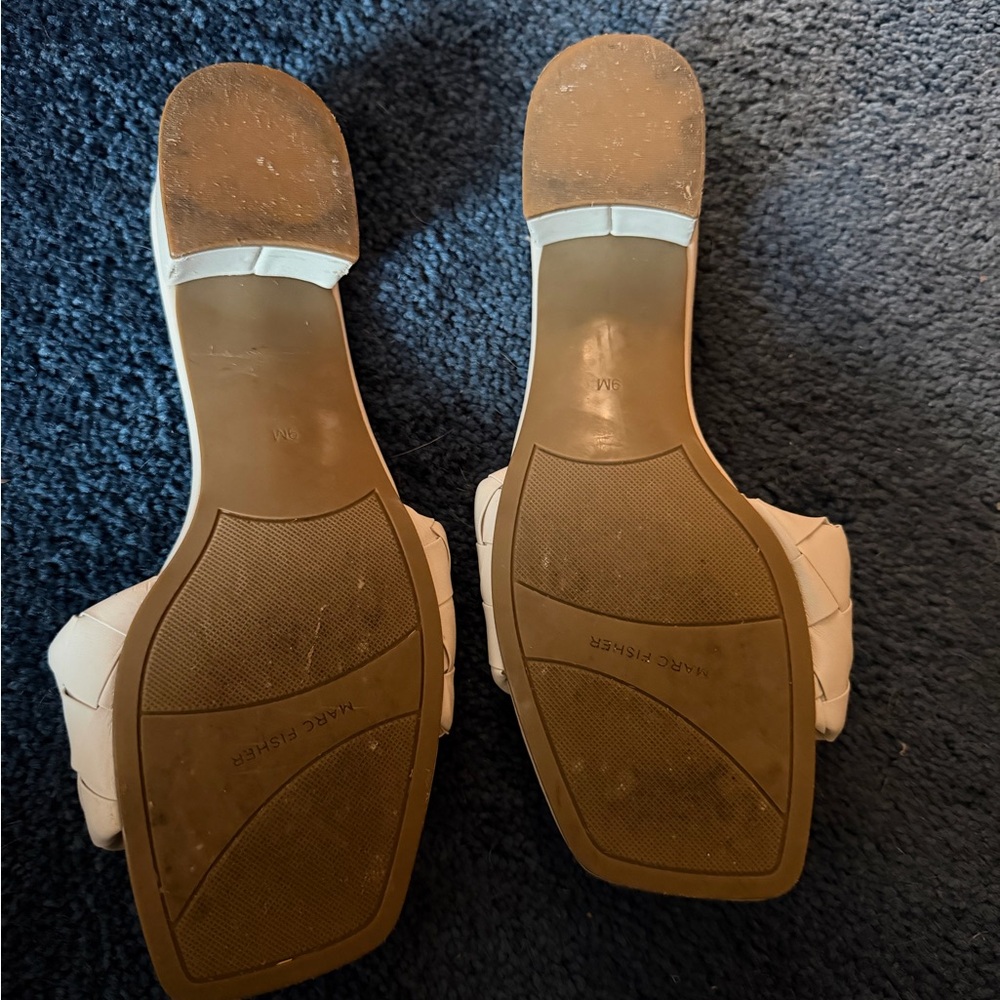 Marc Fisher Women's Beige Woven Slide Kitten Heels - Picture 3 of 4